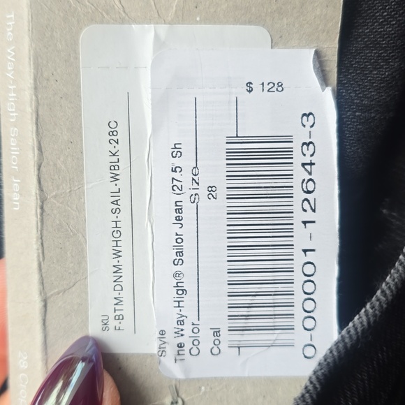 Everlane The Way-High Sailor Jean Coal Black 28 Crop Straight Leg - Picture 10 of 10